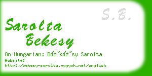 sarolta bekesy business card